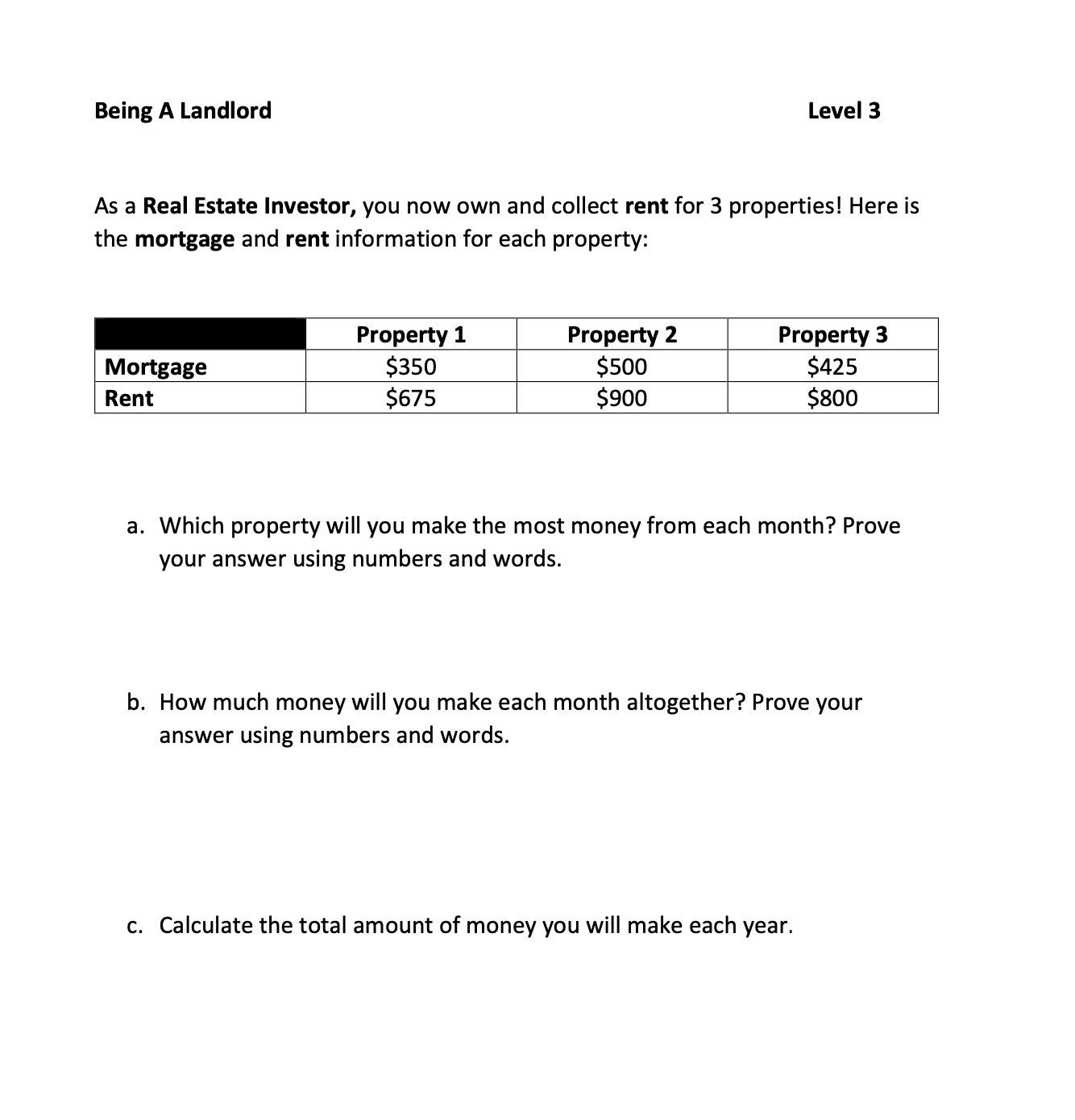 Financial Literacy Bundle - LEVEL 3 (ages 11-13)